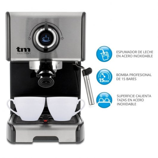TM Electron Cafetera Espresso 15 Bares Inox