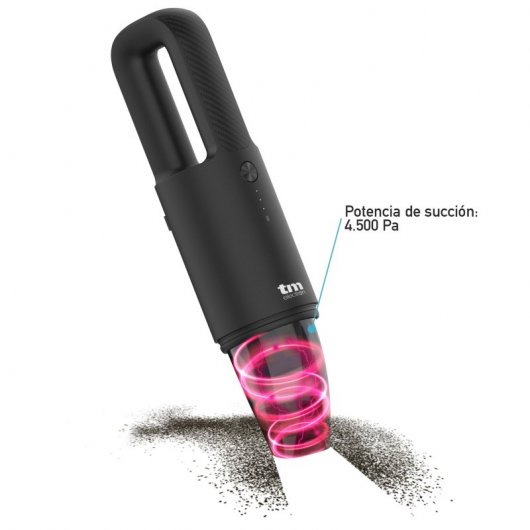 TM Electron Mini Aspirador Portátil Recarregável Preto