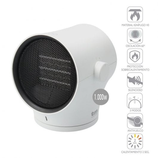 TM ELECTRON PTC Calefactor Cerámico Oscilante 1000W