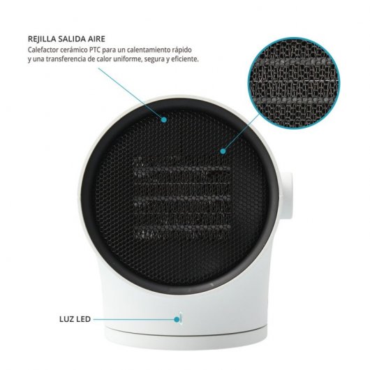 TM ELECTRON PTC Calefactor Cerámico Oscilante 1000W