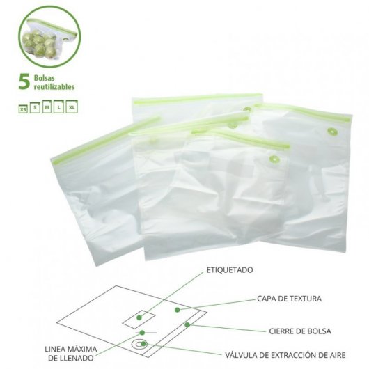 TM Electron Aura Fresh Pack Envasadora al Vacío 12W + 6 Piezas