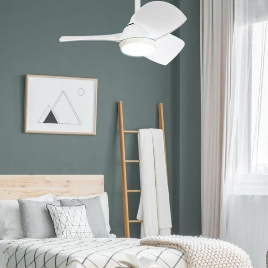 Sulion Vanity Ventilador de Techo con Luz LED 45W Blanco