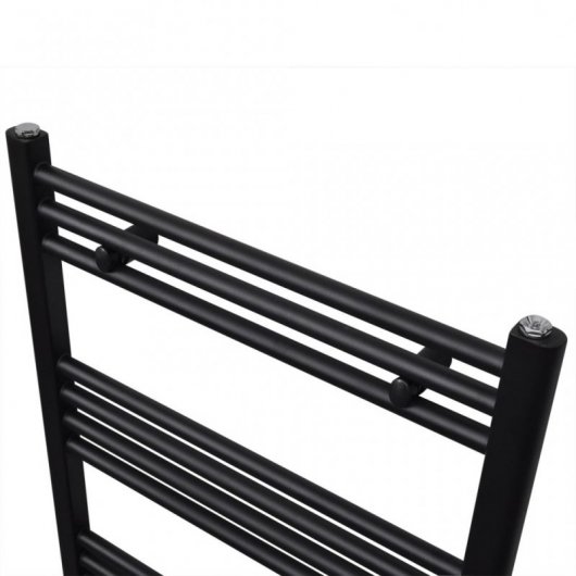 VidaXL Radiateur Sèche-Serviettes Droit 500x1160mm Noir