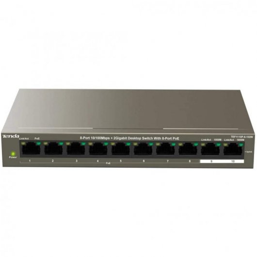 Tenda TEF1110P-8-102W Switch 8 Puertos RJ45