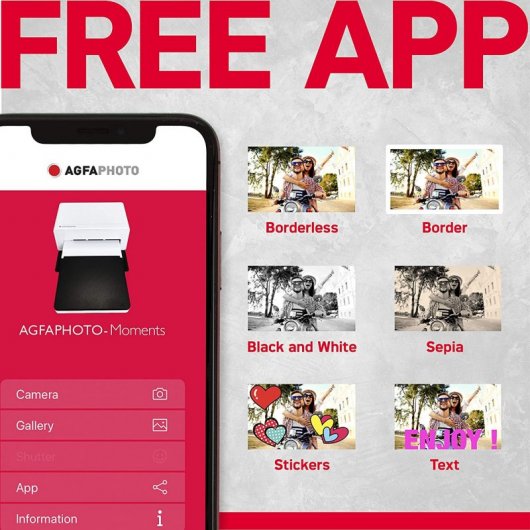 AgfaPhoto Realipix Moments Impresora de Fotos Bluetooth
