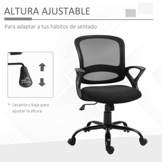Vinsetto Silla de Oficina Malla Negro