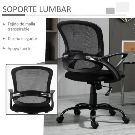 Vinsetto Silla de Oficina Malla Negro