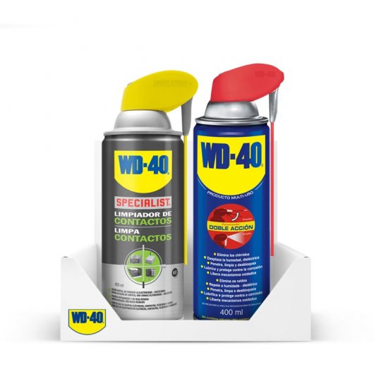 WD-40 Pack Spray Limpiador Doble Acción 400ml + Specialist Spray Limpiador de Contactos 400ml