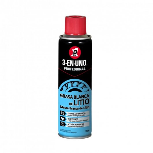 3 EN UNO Profesional Spray Grasa Blanca de Litio 250 ml