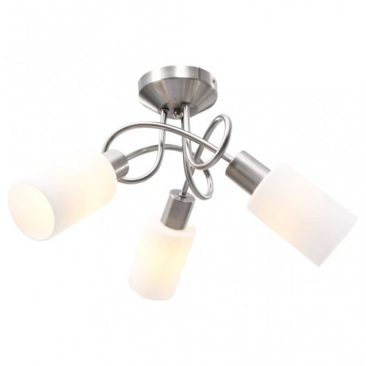 VidaXL Plafonnier Bol en Céramique 3xE14 Blanc