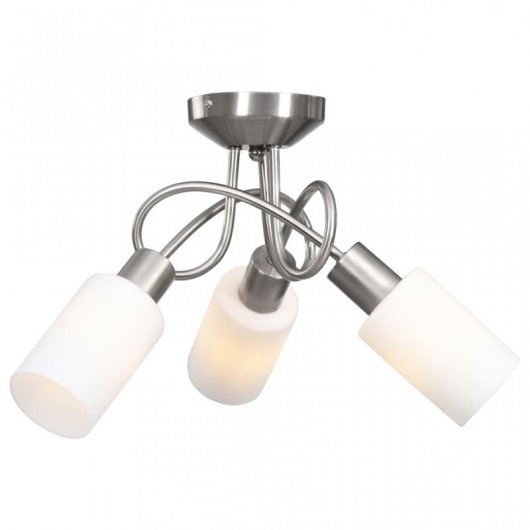 VidaXL Plafonnier Bol en Céramique 3xE14 Blanc