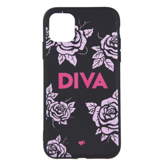 Funda Oficial de La Vecina Rubia Diva Silicona Negra para iPhone 11