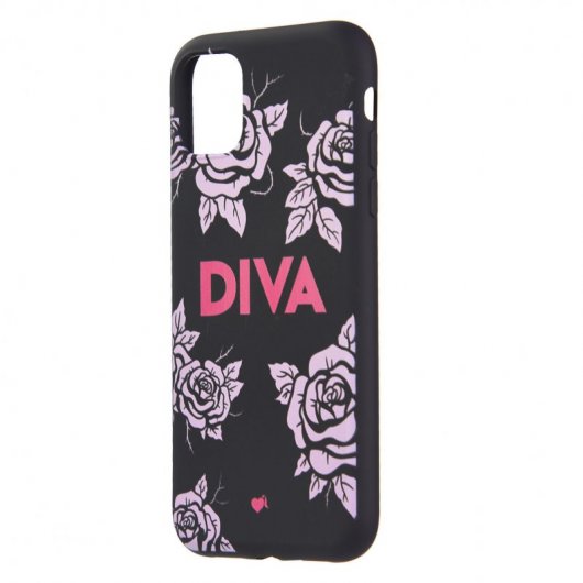 Funda Oficial de La Vecina Rubia Diva Silicona Negra para iPhone 11