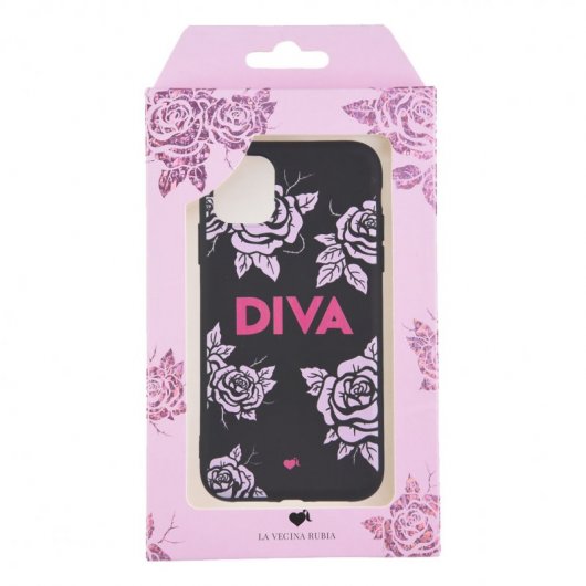 Funda Oficial de La Vecina Rubia Diva Silicona Negra para iPhone 11