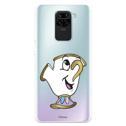 Funda Oficial de Disney Chip Potts La Bella y la Bestia Silueta Transparente para Xiaomi Redmi Note 9