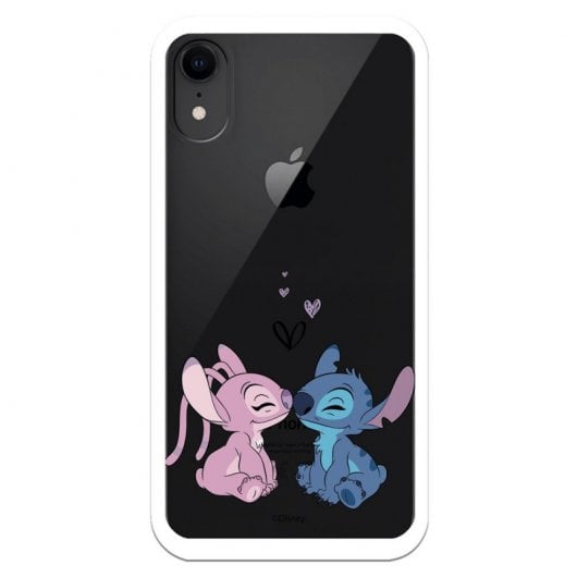 Handyhülle Disney Offiziell Silikon Transparent Angel & Stitch für iPhone XR