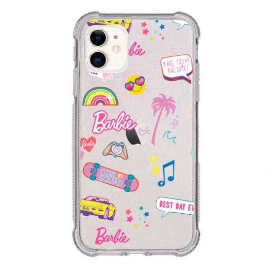 Funda Oficial de Mattel Barbie Stickers Brillantina Reforzada para iPhone 11
