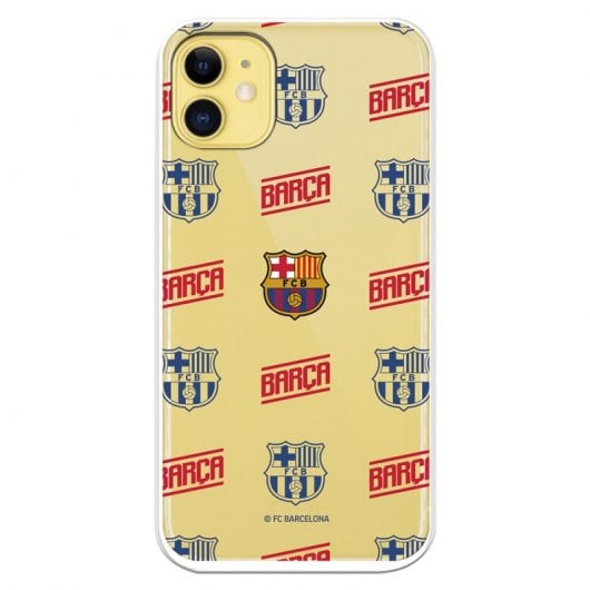 Funda Licencia Oficial del FC Barcelona Escudo Patron Rojo y Azul Transparente para iPhone 11