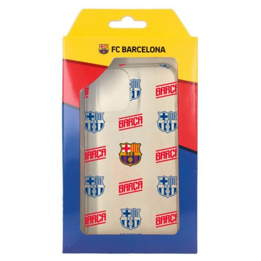 Funda Licencia Oficial del FC Barcelona Escudo Patron Rojo y Azul Transparente para iPhone 11