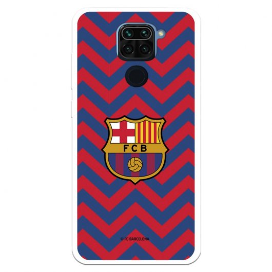 Funda Licencia Oficial FC Barcelona Escudo Fondo Zigzag Rojo y Azul para Xiaomi Redmi Note 9