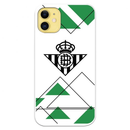 Funda Licencia Oficial Real Betis Balompié Escudo Negro Fondo Verdiblanco para iPhone 11