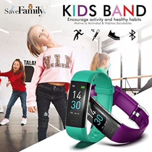 SaveFamily Kids Band Pulsera de Actividad Infantil Verde