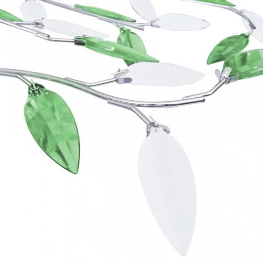 VidaXL Plafonnier Feuilles de Verre 5xE14 Vert