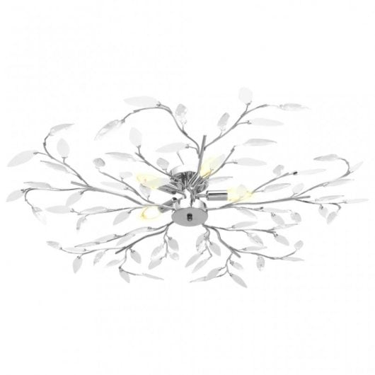 VidaXL Lampada da Soffitto Foglie di Vetro 5xE14