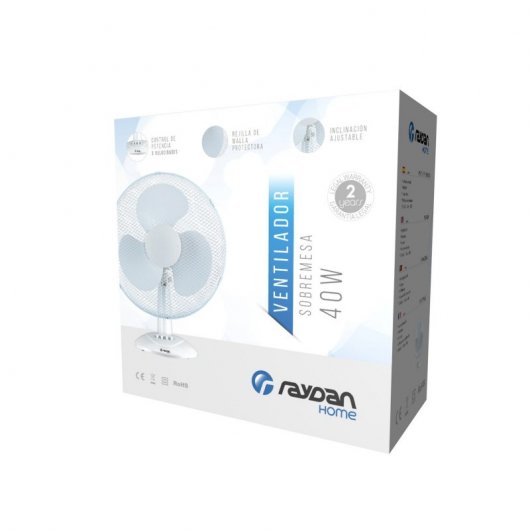 Raydan Home Up Comfort Ventilador de Sobremesa 40W Blanco