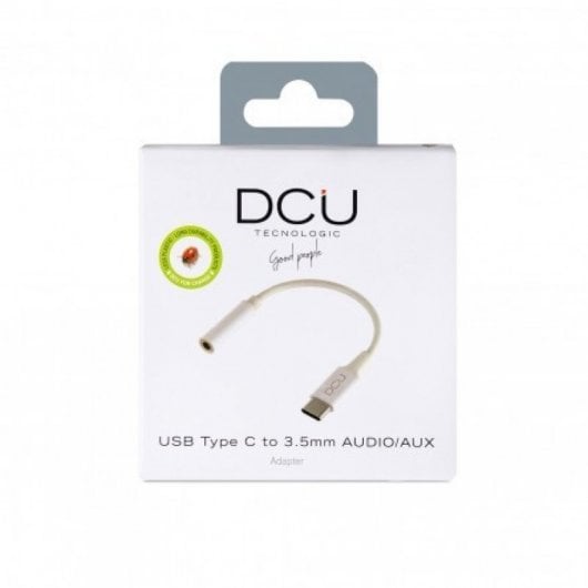 DCU Tecnologic Adaptador USB-C a Jack 3.5mm Macho/Hembra Blanco