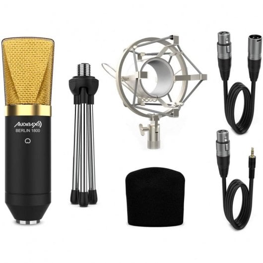 Audibax Berlin 1800 Gold Pack Micrófono Estudio Gran Diafragma