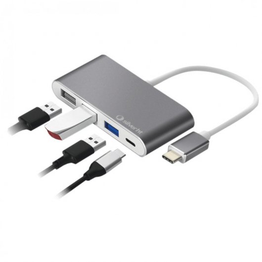 Hub USB-C 4 in 1 SilverHT