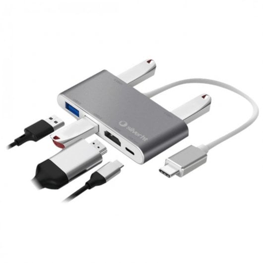 Hub USB-C 6 en 1 SilverHT
