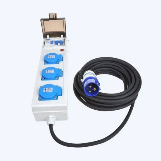 ProPlus Cable Extensión de Alimentación 3xSchuko 10m Negro
