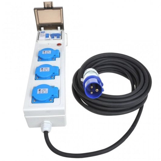 ProPlus Cable Extensión de Alimentación 3xSchuko 10m Negro