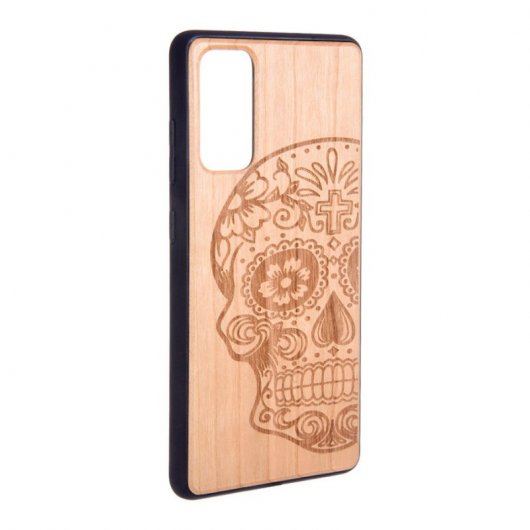 Funda Madera Tallada Calavera Mexicana para Samsung Galaxy S20 FE