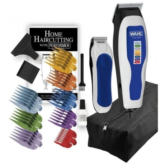 Máquina de Cortar Cabelo Profissional Wahl Color Pro Combo Com Fio 25mm 8 Pentes Lâminas Autoafiáveis