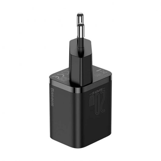 Baseus Cargador Carga Rápida USB-C 20W Negro