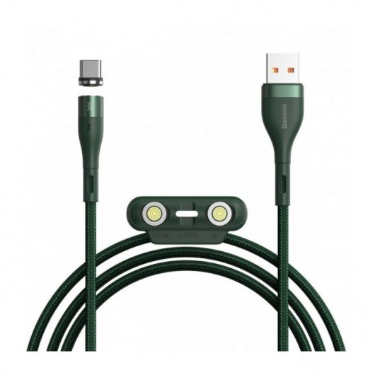 Baseus Cable Carga 3 en 1 USB-A a Lightning/ Micro USB/ USB-C 1.2m Verde