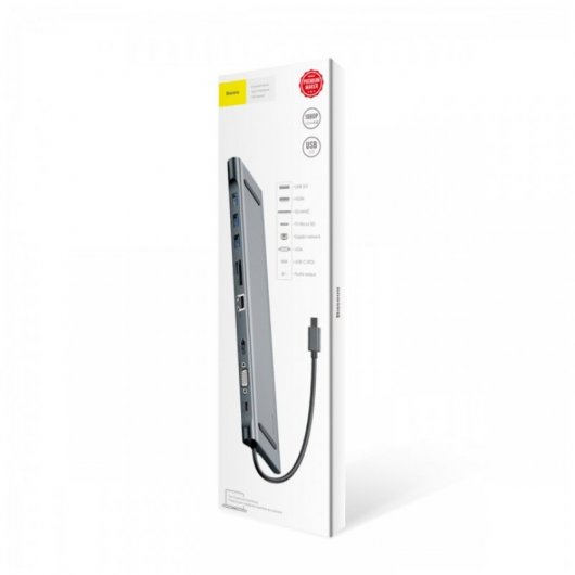 Baseus Adaptador Hub USB-C 10 em 1 Cinzento