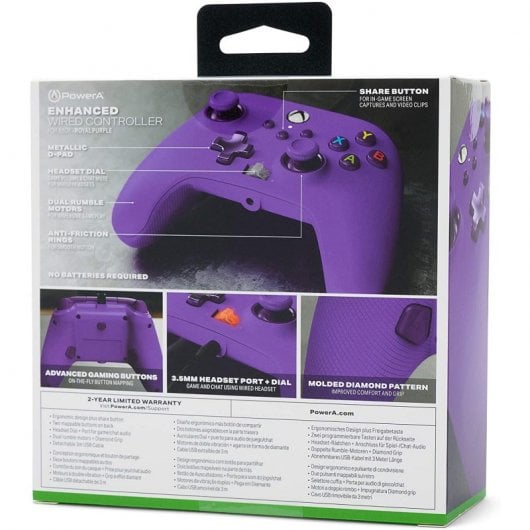 Power A Mando con Cable Púrpura para Xbox Series X/S
