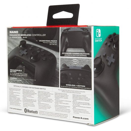 Power A Nano Mando Inalámbrico Negro para Nintendo Switch/Lite