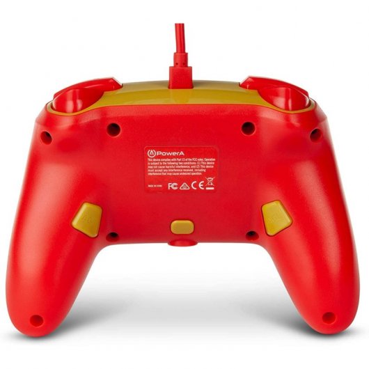 Alimenta un controller con cavo rosso Super Mario Bros M Gold per Nintendo Switch