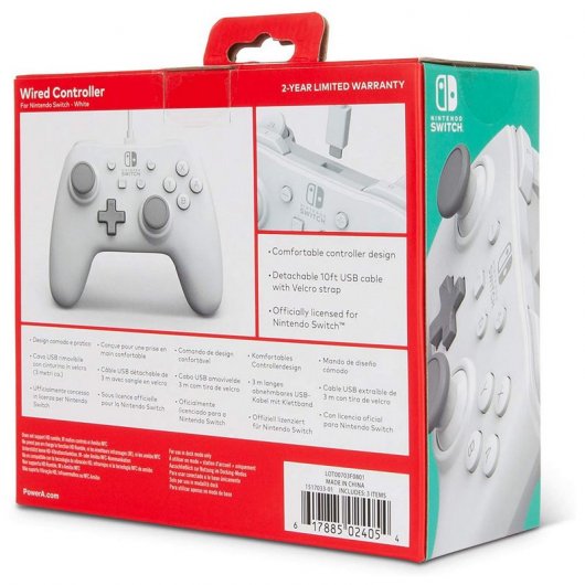 Alimenta un controller con cavo bianco opaco per Nintendo Switch