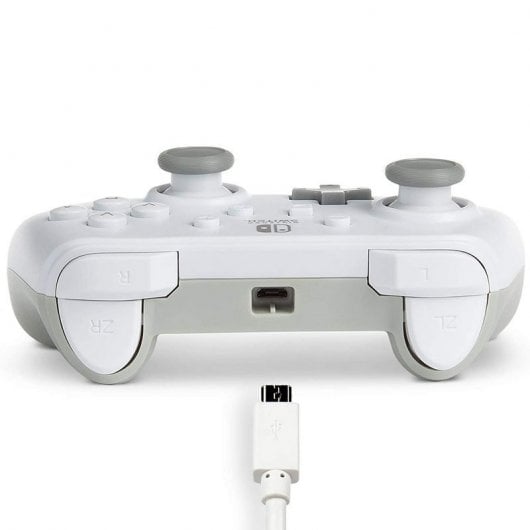 Alimenta un controller con cavo bianco opaco per Nintendo Switch