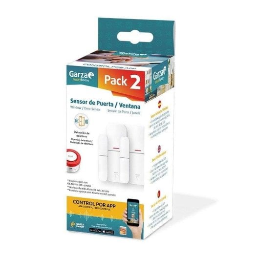 Garza Smarthome Pack 2 Sensores Apertura de Puertas/Ventanas para Kit de Alarma Garza