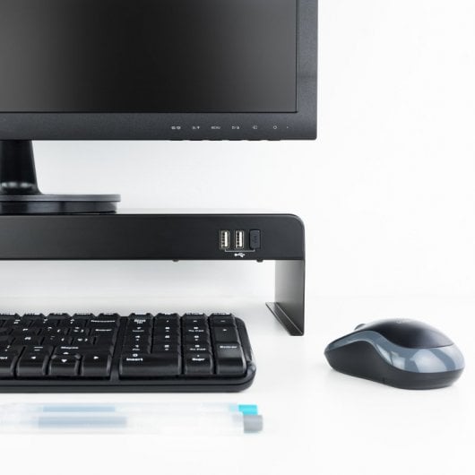 TooQ TQMR0124 Soporte Elevador para Monitor/Portátil con 3 Puertos USB Negro