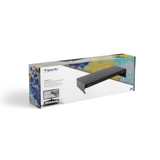 TooQ TQMR0124 Soporte Elevador para Monitor/Portátil con 3 Puertos USB Negro