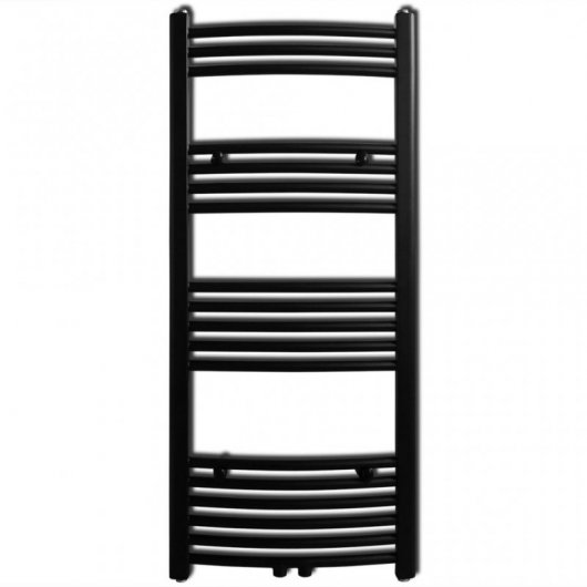 VidaXL Radiateur Sèche-Serviettes Incurvé 500x1160mm Noir