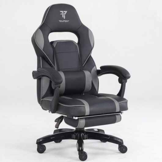 Tempest Pack F36 Silla Gaming Negra/Gris  + Alfombra Circle of War
